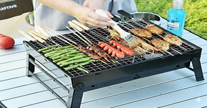 Collapsible Portable Iron <b>BBQ</b> Grill Charcoal Tabletop Stove for Outdoor Use EPDGFC000 - Product Image 6