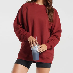 Sudadera Ligera de Felpa para Mujer, de Alta Calidad, con Hombros Caídos, Color Liso, Secado Rápido, Estilo Casual - Product Image 6