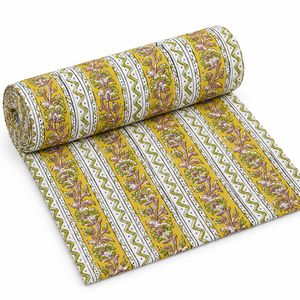 Tissu en voile de coton peigné 60S60S léger imprimé à la main Pinksa, 90 GSM, largeur 43/44 pouces, motif floral unisexe - Product Image 6