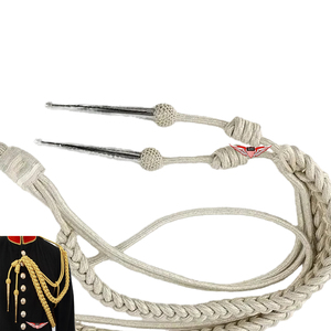 Silver Uniform Aiguillette Epaulettes Uniform Shoulder <b>Cord</b> Aiguillette Uniform Shoulder <b>Cord</b> Metallic Silver Tip - Product Image 5
