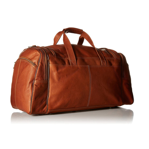 Genuine Leather Weekender Duffle Bag with Zipper Closure Large Capacity Unisex Travel <b>Luggage</b> - Product Image 1