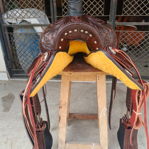 Silla de montar western de cuero Wade, totalmente tallada a mano |   Diseño de Alta Calidad para Atar Animales en Ranchos |   Equipo de Equitación de Primera Calidad |   2026 Confort - Product Image 4