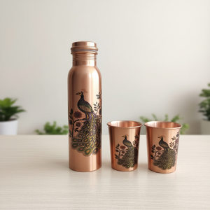 Premium Seamless <b>Copper</b> Water Bottle Matt Finish Ayurvedic <b>Copper</b> Flask Custom Logo Bulk Supply Handmade <b>Copper</b> Bottle - Product Image 2