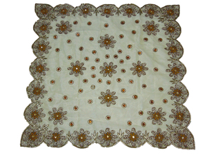 Elegant Handmade Embroidered Organza <b>Table</b> <b>Cover</b> Premium Sheer Tablecloth Floral Embroidery for <b>Dining</b> Wedding Home Decor - Product Image 5