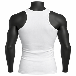 Summer Casual Men's Sport Tank <b>Top</b> Spandex/Polyester Breathable Knitted <b>Mesh</b> Crew Neck Printed 240g Running Sleeveless Gym - Product Image 2