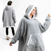 Manta con Capucha Personalizable para Adultos, Sudadera con Bolsillos, Forro Polar Sherpa, Regalo para Mujer, Manta con Capucha Extra Grande para Ver Televisión