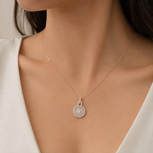 จี้เพชรทรงคุชชั่นทองคำโรสโกลด์ 18k เพชรเพาะเลี้ยงในห้องปฏิบัติการ สร้อยคอหรูหราสำหรับผู้หญิง ของขวัญแต่งงาน เครื่องประดับสำหรับใส่ทุกวัน - Product Image 1