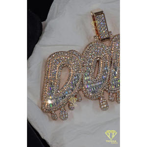 Lab Grown "DODO" Pendant Custom Bubble Letter Necklace Luxury Hip Hop Jewelry <b>Iced</b> <b>Out</b> <b>Chain</b> For Men - Product Image 6