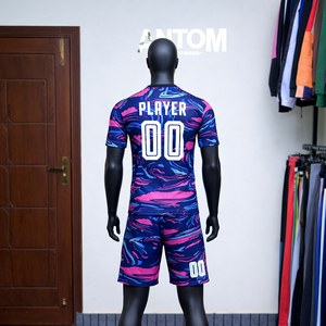 ชุดเสื้อฟุตบอลชาย พิมพ์ลายด้วยความร้อน ระบายอากาศได้ดี ผ้าฝ้าย 100% เสื้อฟุตบอลแบบกำหนดเอง ชุดทีมกีฬา - Product Image 4