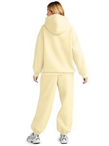 Women 2 Piece <b>Hoodie</b> Set Oversized Sweatshirt and Jogger Sweatpants OEM Custom Bulk Wholesale - Product Image 3