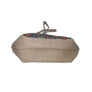 Premium Quality Eco-Friendly <b>Lady's</b> Jute Tote Handbag Dual Strap Shoulder Carry with Zipper and Azo-Free Printing - Product Image 4