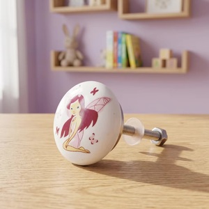 Tirador Redondo de Cerámica con Diseño de Hada para Muebles Infantiles, Fácil Instalación - Product Image 6
