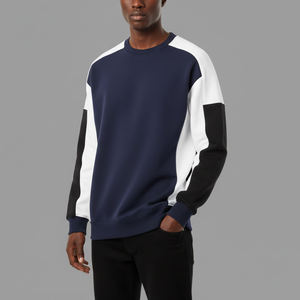 <b>Men's</b> Black Solid Crew Neck Regular Fit Knitted Cotton Breathable 300g <b>Pullover</b> Sweatshirt Casual Winter Wear - Product Image 6