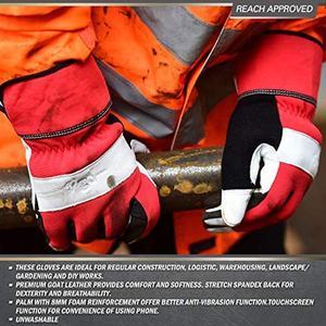 Guantes de trabajo regulares antiimpacto para logística de construcción, almacenamiento, paisaje, jardinería, guantes de seguridad DIY - Product Image 5