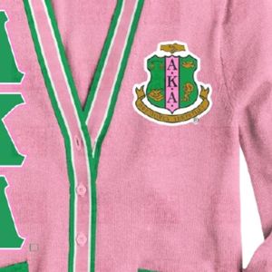 Suéter Cárdigan Rosa Verde con Letras Bordadas en Chenilla, Estilo Universitario, Botones al Frente, Tejido Suave para Mujer - Product Image 6