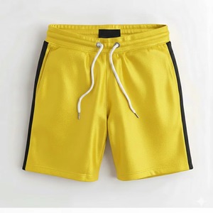 Shorts pour hommes en coton tricoté, vente en gros OEM, logo personnalisé, broderie, motif respirant, confortables, décontractés, pour l'été - Product Image 2