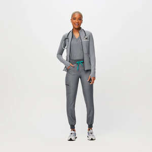 ชุดยูนิฟอร์มพยาบาลแบบจั๊มสูทสำหรับผู้หญิง ผ้าทวิลผสมคอตตอนยืดหยุ่น ป้องกันรอยยับ สำหรับโรงพยาบาล - Product Image 1