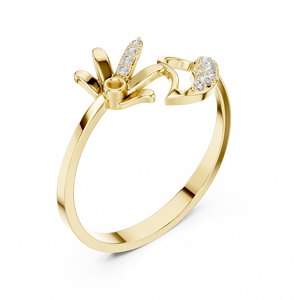 Anillos de oro macizo de 14k para mujer con diseño minimalista de diamantes de corte redondo en forma de cruz, ideales para regalo, compromiso, aniversario, boda. - Product Image 3