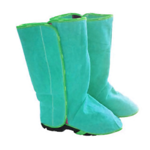 Eco-Friendly Cowhide Split Leather Industrial Safety Clothing Flame Retardant Heavy-Duty Construction Welding Shoe Cover Foot - Product Image 3