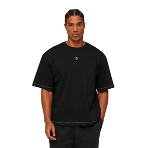 Camiseta Deportiva Oversize para Hombre con Estampado de Águila, Estilo Urbano, Transpirable, Holgada, para Entrenamiento y Fitness, Negra - Product Image 1