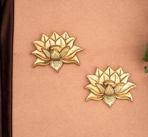 Brass Lotus Wall <b>Art</b> Gold Plated Handmade Traditional Decor for Home Decoration Small 18-24 Inch - Product Image 1