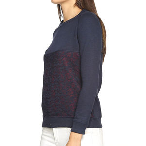 Sudadera de cuello redondo para mujer, holgada, de felpa 100% algodón orgánico, con logo frontal personalizado, transpirable, OEM - Product Image 2