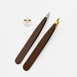 Juego de Pinzas para Cejas con Punta Dorada y Plateada, de Acero Inoxidable, Herramientas de Depilación de Precisión para Salones de Belleza, Logotipo Personalizado - Product Image 6