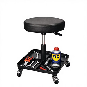 Rolling Garage <b>Stool</b> Swivel Adjustable Mechanic Seat with Tool Tray Hydraulic Lift <b>Workshop</b> Creeper Seat with Wheels GAPGAR030 - Product Image 1