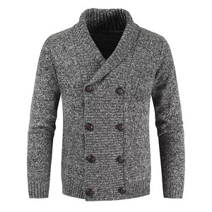 Wind Coats Sweater <b>Cardigan</b> Zipper Closure Polyester Knitted Winter Thick for <b>Men</b> - Product Image 2