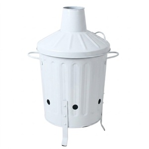 Classic Design Galvanized Metal Incinerator <b>Bin</b> Garden Waste Rubbish Leaves Paper Wood <b>Fire</b> Burning <b>Bin</b> With Lid And Chimney - Product Image 6