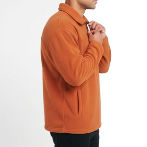 Vestes polaires pour hommes, lourdes, douces et chaudes, avec poche poitrine, col rabattable, manteau polaire d'hiver pour activités extérieures - Product Image 6