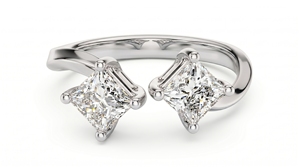 Anillo de Diamantes Corte Princesa para Mujer, Estilo Clásico de Compromiso, Diamantes Cultivados en Laboratorio - Product Image 1