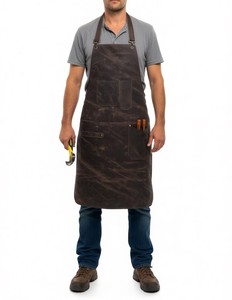 Custom Logo Leather <b>Apron</b> for Restaurant Cafe Staff Durable <b>Work</b> <b>Apron</b> OEM ODM Factory Direct Supply LPN-0209 - Product Image 5