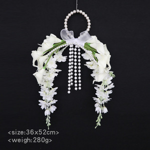 Bouquet de mariée minimaliste Everbloom avec perles, fleurs de mariage artificielles au toucher réel, lys calla blancs, style artisanal scandinave 2026 - Product Image 3