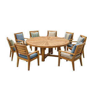 ARTERRA Juego de Mesa de Comedor Redonda de Madera de Teca de Lujo Premium, Muebles Modernos para Restaurante, Cafetería, Hotel - Product Image 1