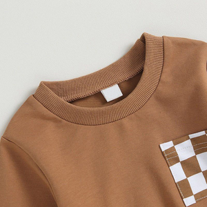 Ensemble de survêtement streetwear deux pièces personnalisé pour enfants, vente en gros, hiver, chaud, écologique, respirant, en molleton de coton, avec sweat à capuche à taille élastique - Product Image 6