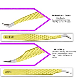 Pinzas para pestañas técnicas de belleza que garantizan una precisión inigualable y reducen la fatiga de las manos durante sesiones largas - Product Image 4