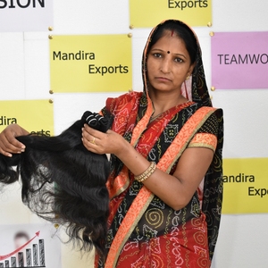 Extensions de cheveux humains indiens du temple Bodywave vierge brut faisceaux de couleur noire sans Tengle naturels cheveux humains alignés sur les cuticules - Product Image 2