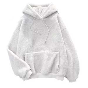 OEM High Quality Custom Digital Logo Winter Men's <b>Sherpa</b> <b>Fleece</b> Eco-Friendly 250g Fuzzy Oversized Blank <b>Sherpa</b> Pullover Hoodie - Product Image 4