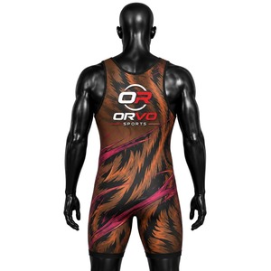 ORVO SPORTS Custom Breathable Plus Size Wrestling Singlet Unisex Tank Top Sleeveless Fitted Sports <b>Romper</b> Sublimation Print - Product Image 2