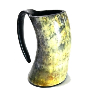 Z M CREATIONS - Jarra Vintage de Cuerno de Buey con Tapa de Bambú, Ecológica, Ligera y Personalizable para Vino, Cerveza, Decoración de Bodas - Product Image 4