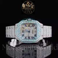 Montre mécanique de luxe de marque, testée au diamant, style hip-hop, entièrement sertie de moissanite VVS, ODM