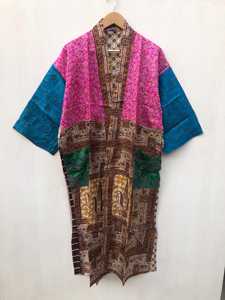 ชุดกิโมโนผ้าไหมแท้ 100% ดีไซน์เนอร์ ชุดลำลองสไตล์วินเทจ คอวี แขนยาว ชุดนอนสุดพิเศษ ชุดลำลอง ชุดคลุมบิกินี่ - Product Image 3