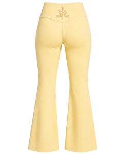 Manufacturer Custom Yellow Women <b>Flared</b> Yoga Set Seamless Sports Bra And High Waist Bell Bottom <b>Leggings</b> Premium Fitness Wear - Product Image 6