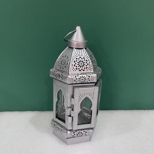 Lanterne en fer de style marocain, porte-bougie décoratif avec panneaux en verre, décoration de table pour la maison, Ramadan - Product Image 5