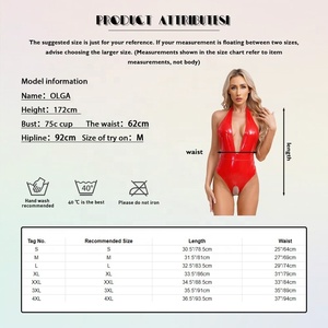 Body en cuir verni aspect humide pour femmes justaucorps sans manches <span class=keywords><strong>Catsuit</strong></span> pour Date Night Anniversary Nightclub Dancing Performance - Product Image 6