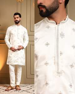 Ensemble Kurta Pyjama en Soie Banglori Traditionnelle pour Homme, Maruti Fashion Designer, Vêtement Ethnique Indien, Tenue de Mariage et de Fête, Style Classique - Product Image 2