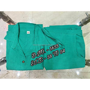 Beautiful Heavy Cotton Slub / Cotton Flex (खादी) Best Quality Fabric Cordset ( Short Length Shirt - 29”) With <b>Wooden</b> <b>Buttons</b> & L - Product Image 3