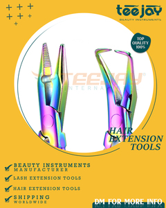 TEEJAY New Arrival Wholesale Plasma Rainbow Hair Extension <b>Plier</b> <b>Set</b> for use with micro rings or bond removal #15010 - Product Image 1