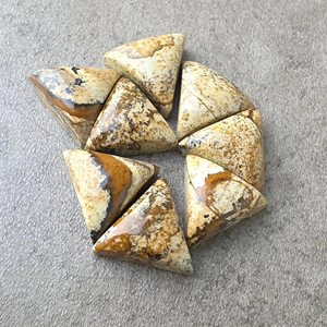 Cabochon de Jaspe Biscuit Naturel, Forme Triangulaire, Dos Plat, Calibré, Pierre Précieuse Non Montée - Product Image 4
